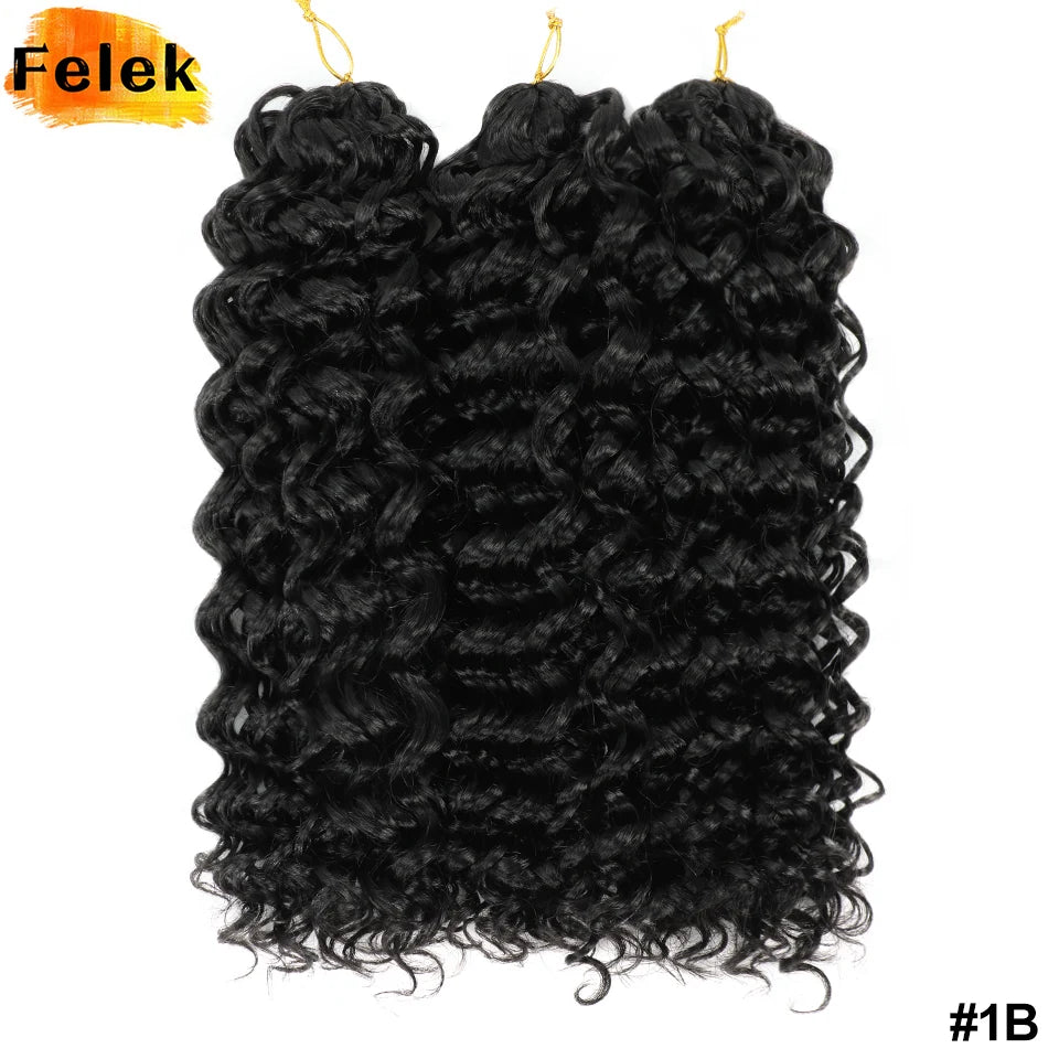 Ombre Brown GoGo Curl Braiding Hair Extensions Burgundy Synthetic Water Wave Crochet Braids For Women 18 22 Inch Red Afro Curls