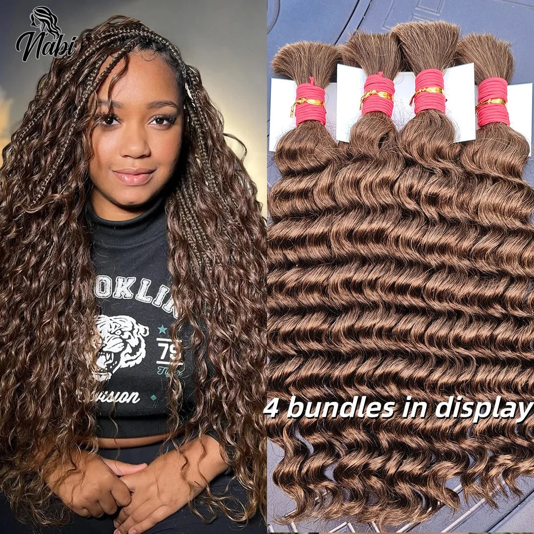 NABI Highlight Honey Blonde Deep Wave Hair Bundles No Weft for Boho Braids  Human Hair Extension Bundles for Boho Braiding