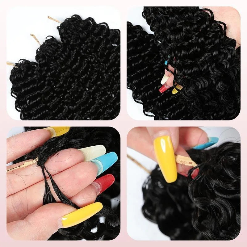 Pre-divided Bulk Hair for Braiding Deep Wave Crochet Human Hair Knotless Miracle Knots Hair Extensions Boho Braids Invisible