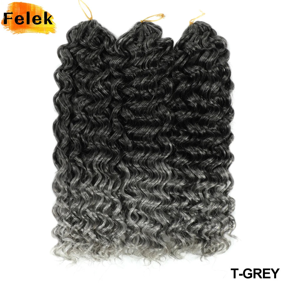 Ombre Brown GoGo Curl Braiding Hair Extensions Burgundy Synthetic Water Wave Crochet Braids For Women 18 22 Inch Red Afro Curls