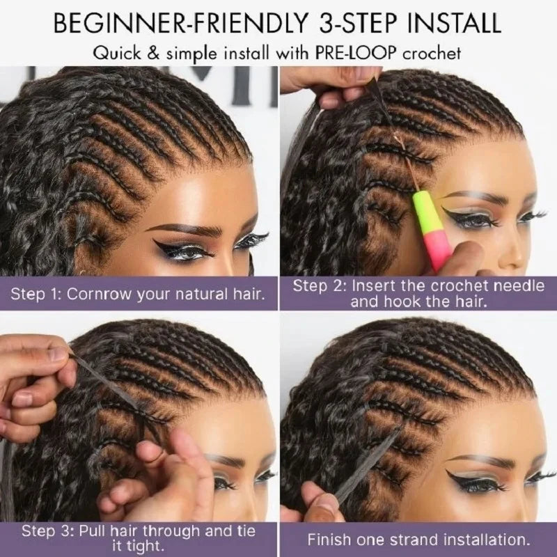 Body Wave Crochet Pre-Separated Human Hair For Women Extensions Knotless With Invisible String Reusable Feather Crochet Hair