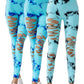 3 Pack New Style Hollow-Out Tie-Dye High-Waisted Tummy-Control Yoga Pants