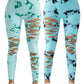 2 Pack New Style Hollow-Out Tie-Dye High-Waisted Tummy-Control Yoga Pants