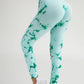 New Style Women's High-Waisted Yoga Leggings With Hollow-Out & Tie-Dye Design