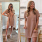 Striped Short Sleeve Pocket Dress Women
